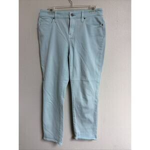So Slimming Girlfriend Crop Jeans Womens 4R Blue Cotton Blend
